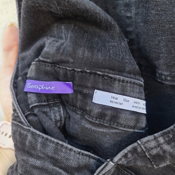 Seraphine Maternity Overalls Black Denim size 10 - Picture 4 of 10